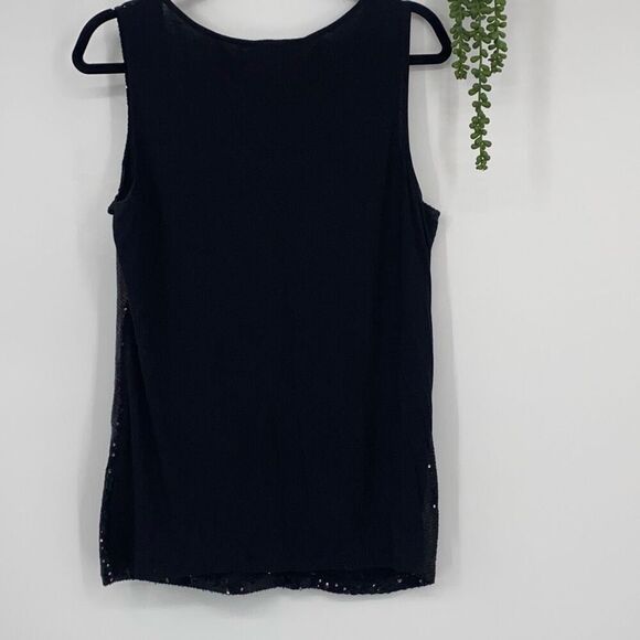 Jones New York Signature XL Sequin Shell Tank Top Dressy Black - Picture 2 of 10
